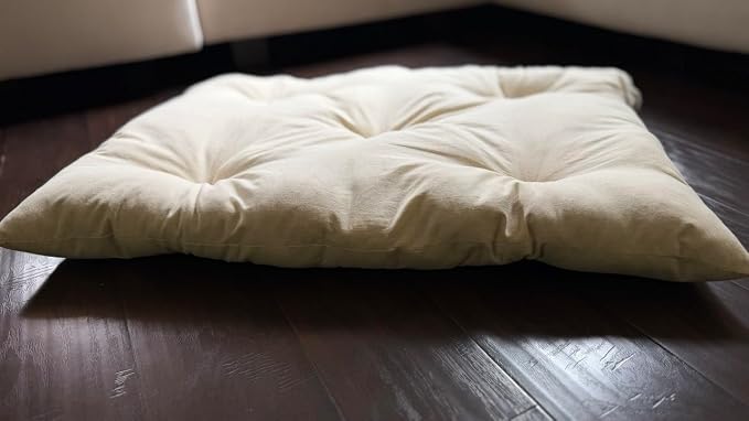 Rectangular Muslin Dog Bed Insert with Raw Cotton Filler, Natural Pet Bed Cushion Insert, Breathable Inner Pillow for Dog Bed Covers (XX Large 53"x36"x5")