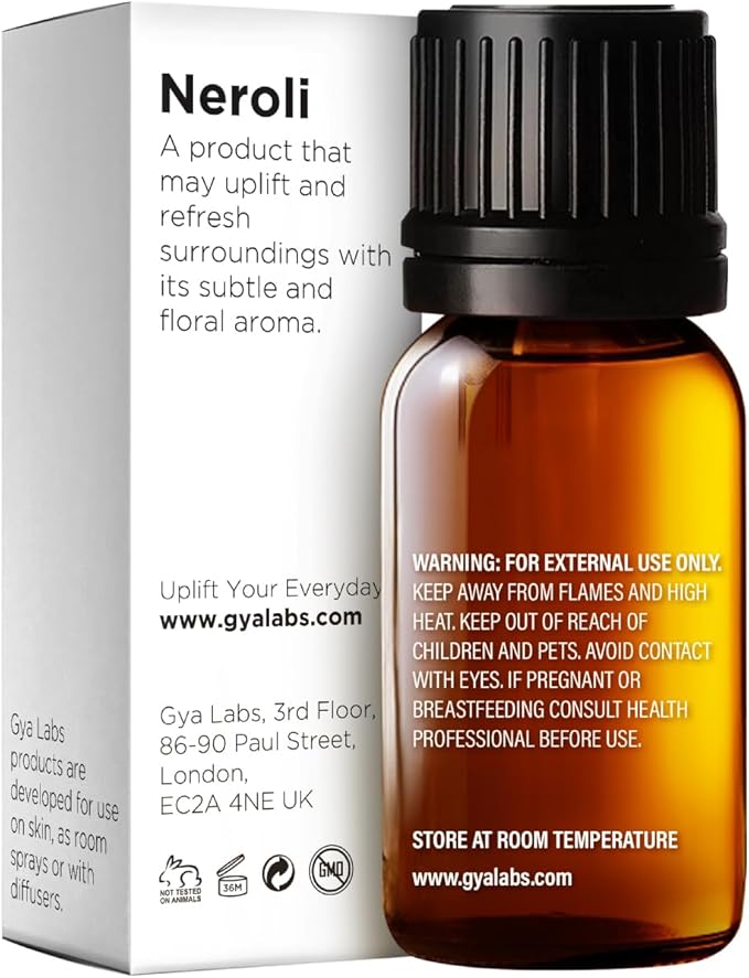 100% Pure Neroli Essential Oil - 0.34 Fl Oz - Neroli Oil for Hair, Skin, Diffuser, Aromatherapy & DIY Candle Making Scent