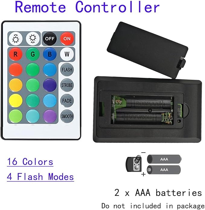 15 inch RGB Aquarium Lights, Underwater Fish Tank Lights IP68 Waterproof Color Changing Adjustable Memory Submersible Remote Control Aquarium Tank Lights