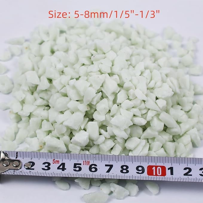 Glow in the Dark Gravel Stones,Aquarium Gravel,Aquarium Sand,Decorative Glow Gravel Rocks for Fairy Garden Fish Tank Succulents Pot Vase Filler Decor, 1 Pound (Sky Blue, 5-8mm)