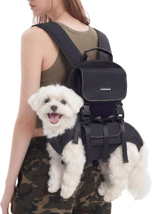 Dog Backpack Carrier(5-10lbs), Pet Lift Carrier for Small Medium Dogs, Breathable Mesh Comfortable Adjustable Straps, Lightweight Travel Backpack for Pet Disabled, Injuries, Hiking, Walking