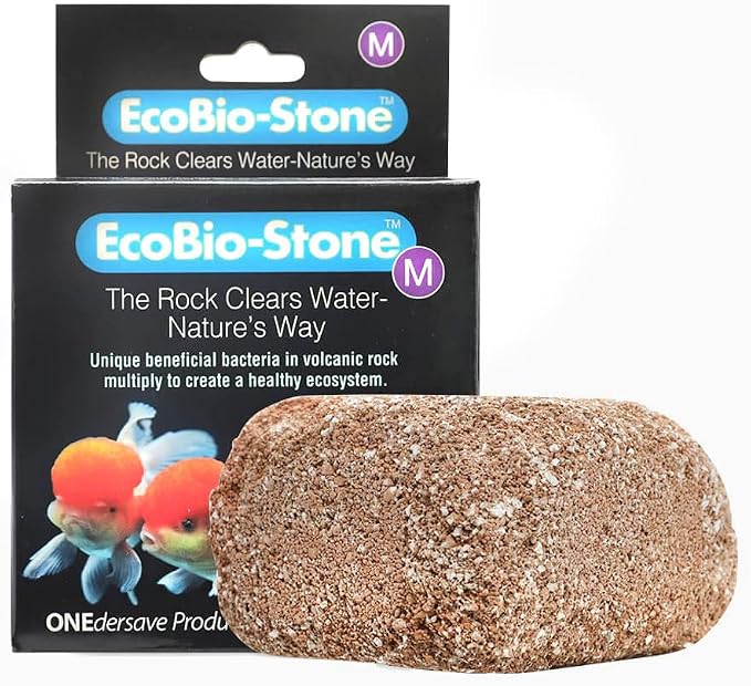 EcoBio-Block Aquarium Water Clarifier (Medium, 15–40 gal) | Volcanic Rock — Lasts Up to 2 Years — No Weekly Additives — Long-Term Water Balance — Safe for Fish, Shrimp, Frogs & Turtles