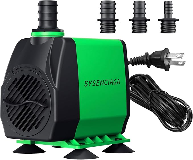 40W Fountain Submersible Water Pump 1000GPH | Adjustable Ultra Quiet, 3 Nozzles, 10.5ft High Lift, For Small Pond, Fish Tank, Waterfall, Outdoor, Hydroponics