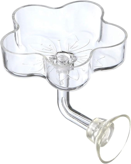 Aquarium Shrimp/Small Fish Feeding Dish Feeder Dish, Acrylic Material, Mini Size (Sakura Shaped)