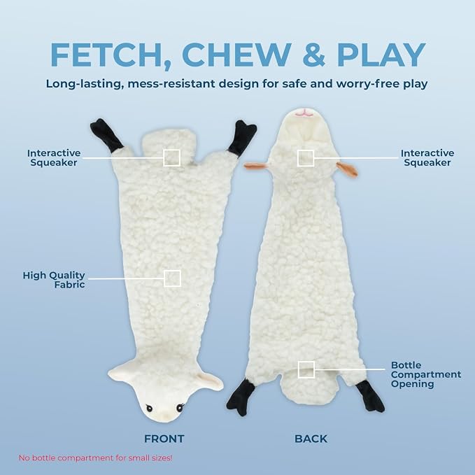 Best Pet Supplies Squeaky Dog Toys with Soft Durable Fabric for Small, Medium and Large Pets Interactive Toy for Indoor Play, Supports Active Biting and Play - Sheep, Large