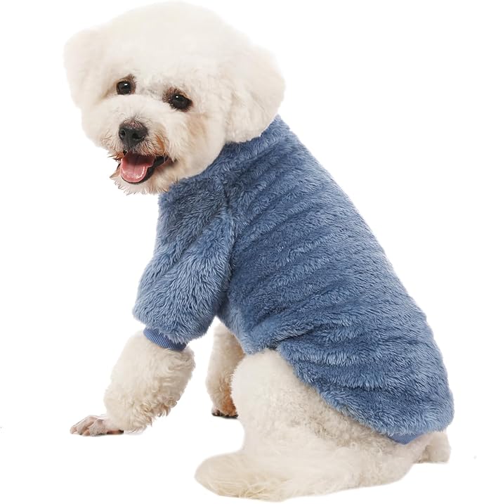 Dog Sweater, 3 Pack Dog Sweaters for Small Dogs, Dog Clothes for Small Dogs Girl Boy, Ultra Soft and Warm Puppy Sweater Dog Coat for Winter Christmas (Large, Blue+Lt Coffee+Dark Grey)
