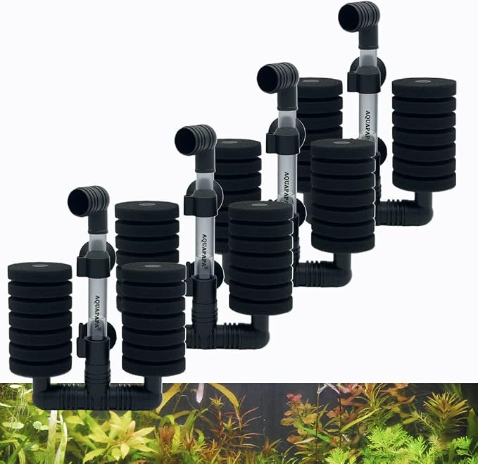 4X Dual Bio Sponge Filter for Betta Fry Aquarium Fish Tank Up to 30 Gallon Each (Dual Sponge Filters 4-Pack)
