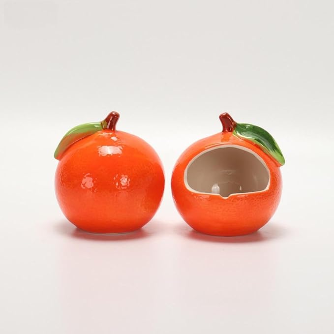 Ceramic Hamster House,Hut Cage,Hamster Cage Accessories,Cave,Cute Hamster Hideout Small Animal Hideout for Dwarf Hamste, Orange