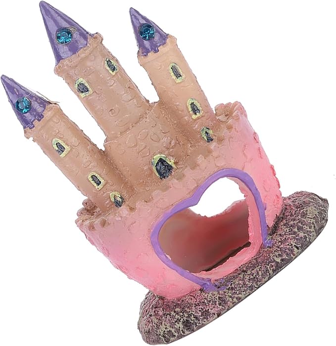 Resin Castle Hideout 136g Cartoon Aquarium Decoration Fish Tank Cave Ornament for Small Fish Privacy, No Water Quality Impact