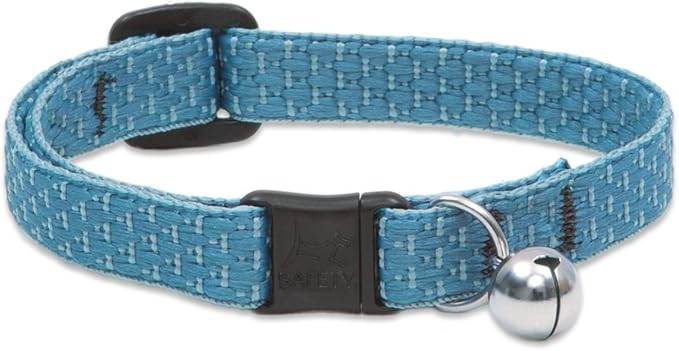 LupinePet Eco 1/2" Tropical Sea Cat Safety Collar with Bell , 8-12"