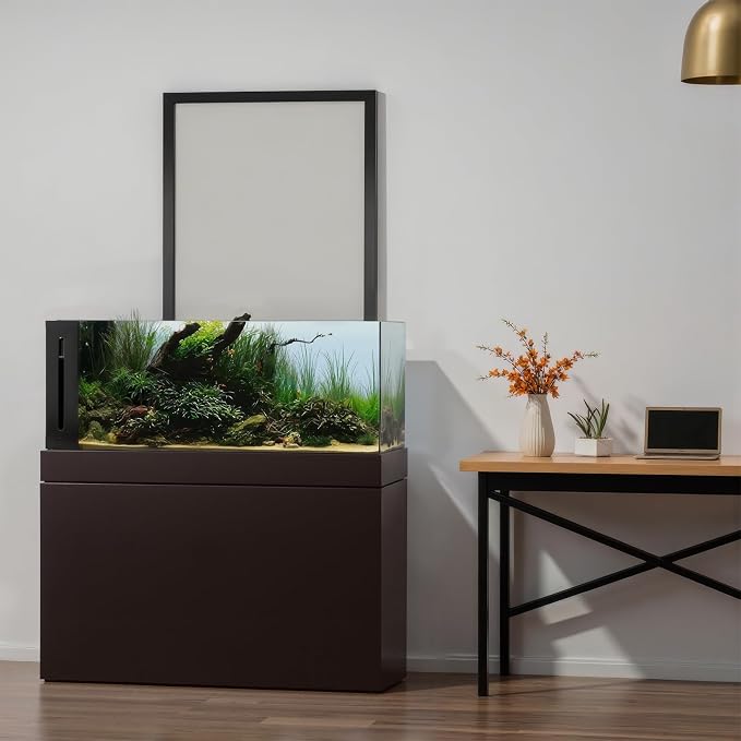 Allcolor Ultra Clear Rimless Aquarium Tank gallons Low Iron Glass Side Filtration + Anti-Jumping net (40Gal)