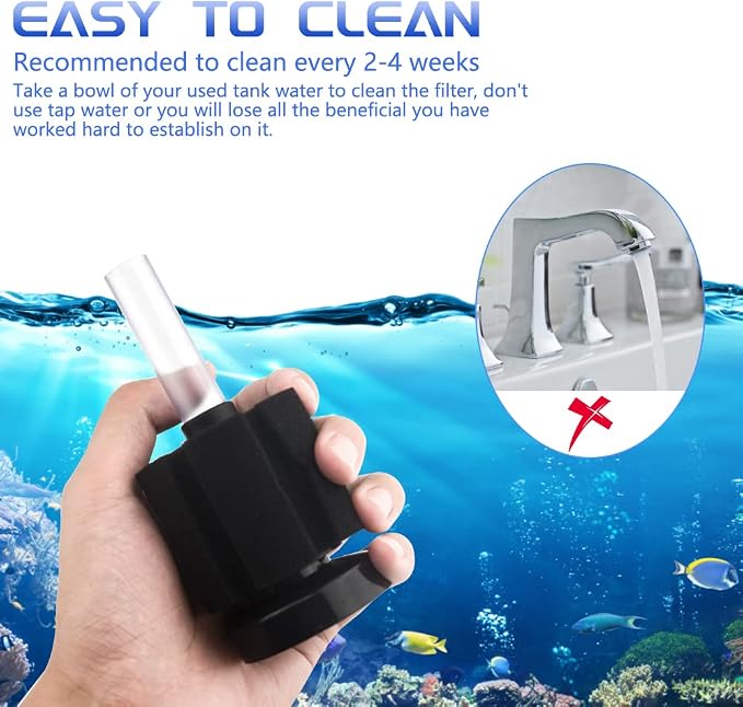 WMYCONGCONG 6 PCS Aquarium Sponge Filter Fish Tank Aquarium Soft Biochemical Sponge Filter for 10-20 Gallon Breeding Fry Betta Shrimp Fish Tank