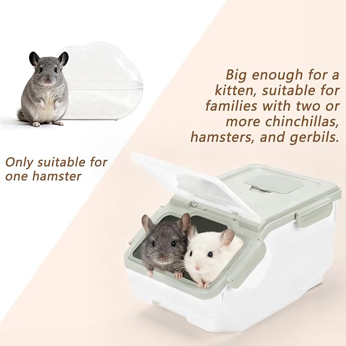 Extra Large Chinchilla Sand Bath Container Kit, Plastic Chinchilla Dust Bath House with Wash and Care Accessories, Dust Bathtub for Hamster Hedgehog Guinea Pig and Other Small Animals