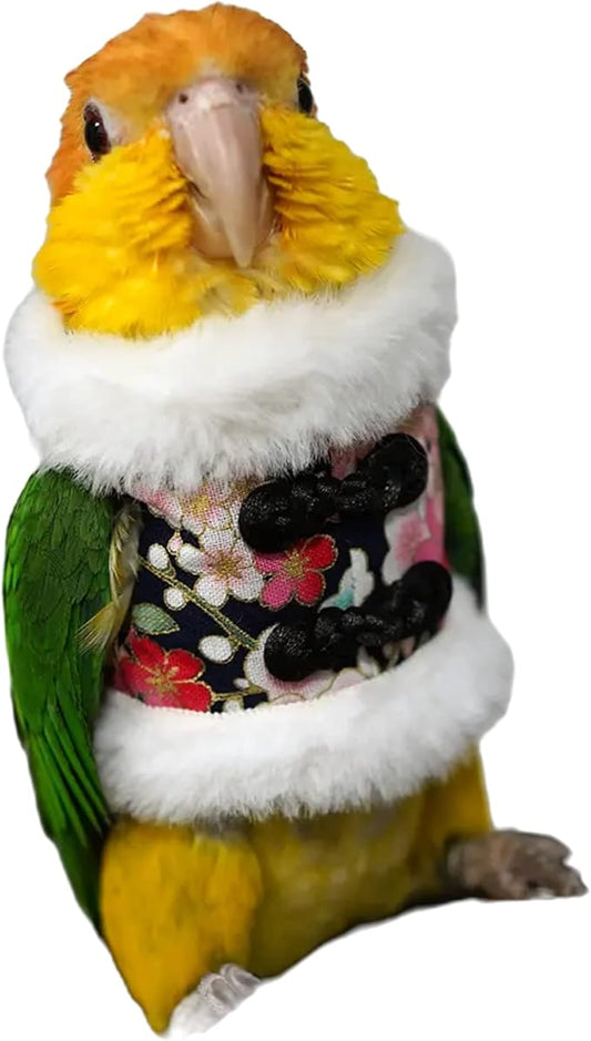 Bird Costume Bird Flight Suit Bird Clothes Cosplay Photo Prop for Parrots Parakeet Cockatiel Sun Conure, Bird Hoodie Small Animals Apparel (Black, Medium)
