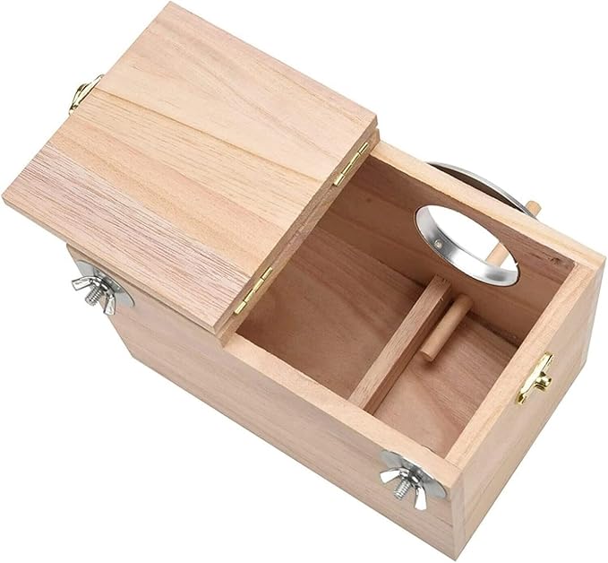 Parrot Breeding Box Wooden Bird Right Opening Incubator Warm House for Finches Bluebirds Sparrows Parakeets Lovebirds Pet Bird House Nest Box Bird Budgie Wood Breeding Box for Parrotlets Mating Box