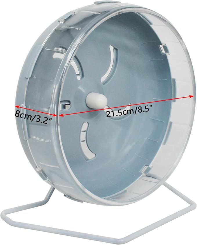 Hamster Wheel, 8.5 inch Silent Hamster Exercise Running Wheel with Stand,Pet Small Animals Exercise Running Toys,Adjustable Quiet Spinner for Guinea Pigs, Sugar Gliders, Gerbils (Blue, 8.5in)