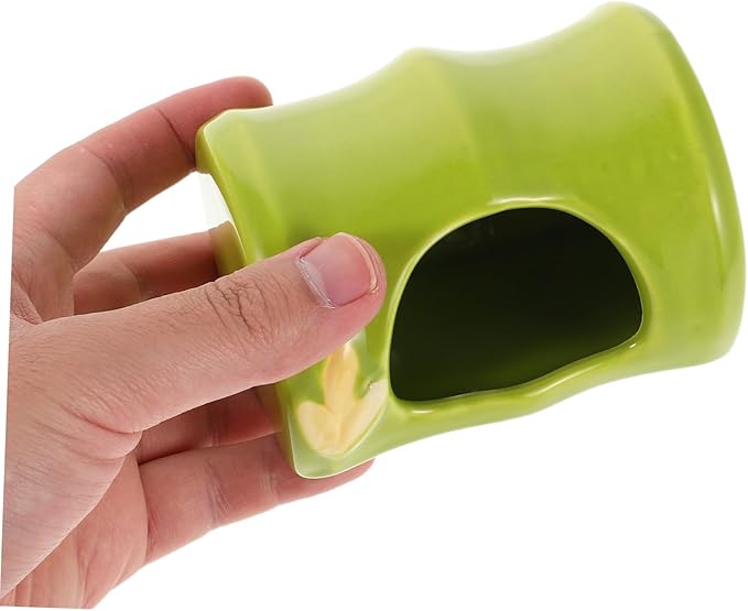 Ceramic Hamster Habitat Hideout Design Small Pet Cave Hamster House Gerbil Hideaway with Smooth Surface Easy-Clean Summer Accessory for Rats and Small Animals