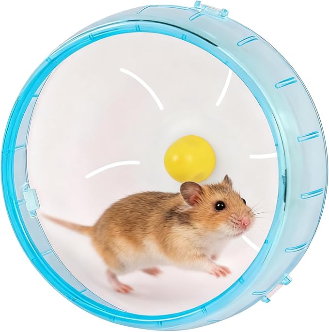 4.7 in Silent Hamster Wheel, Jogging Exercise Hamster Accessories for Cages, Dwarf Hamsters Toys for Golden Silk Shih Tzu Bear to Kill Time and Release Stress (Blue, 12cm)