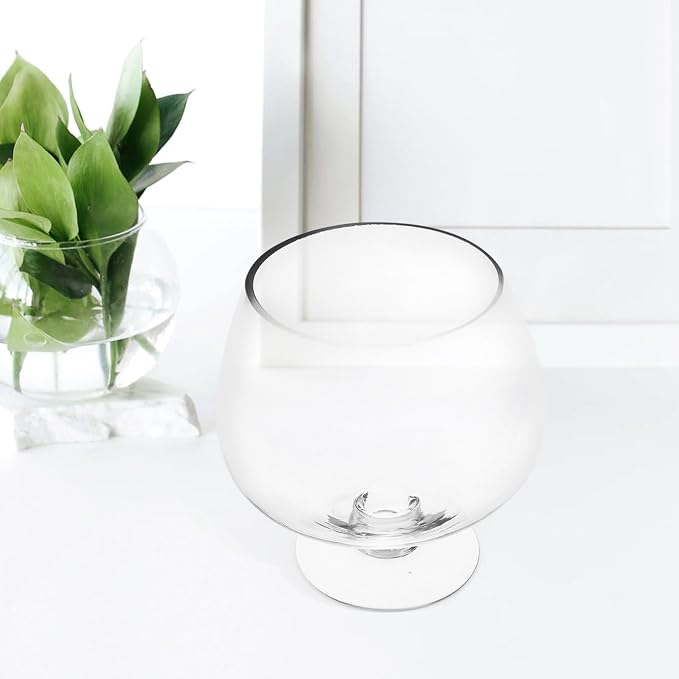 GANAZONO Clear Glass Goldfish Tank 17cm | Multi-function Desktop Aquarium for Betta Fish Decorative Fish Supplies Unique Design Pet Material for Home Decor