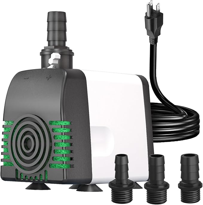 Knifel 800GPH Submersible Water Pump - Fountain pumps with Auto Shut Off, Adjustable Flow & Ultra-Quiet for Fountains, Ponds, Aquariums, Fish Tank and More