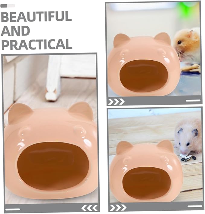 Ceramic Hamster Hideout Small Animal Shelter House for Hedgehogs Guinea Pigs Gerbils Comfortable Cute Hideout Hut for Small Pets