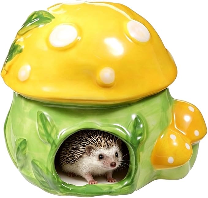 Hamster Hut - 12cm Small Animal Ceramic Hideout Cooling Porcelain Durable Critter Cabin | Burrow Sanctuary for Mice Gerbils Pet Ferret Chinc