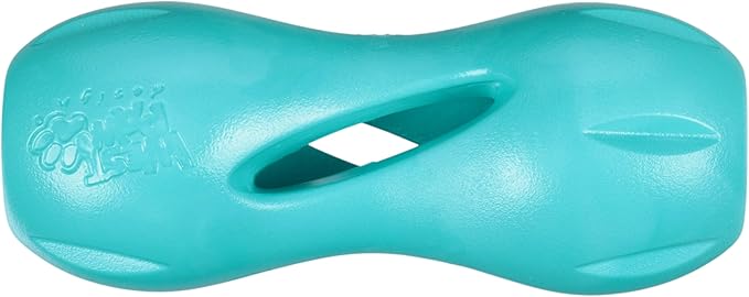 WEST PAW Qwizl Durable Zogoflex Dog Puzzle Toy for Mental Stimulation, and Enrichment - Treat Dispensing for Bully Sticks and Dental Sticks - Dishwasher Safe - Made in USA - Large - Teal