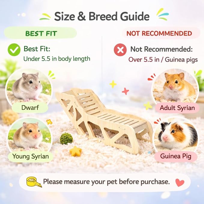 Versatile Hamster Hideout&Exploration Tunnel -Wooden Climbing Ladder&Peep Shelter | Hamster Hideout for Decorative Landscaping Digging Peeping Hide(Only for Small Hamsters)