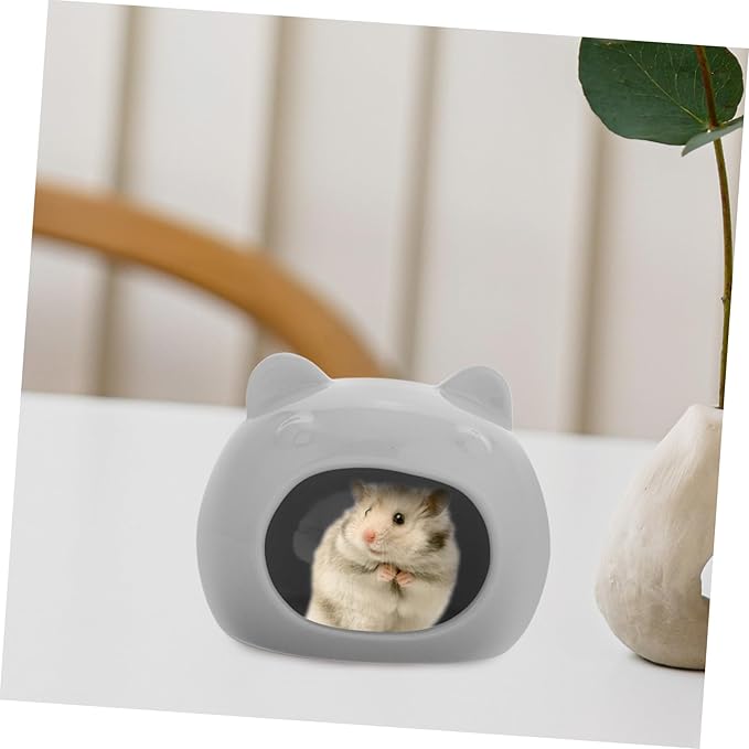 balacoo Tiny House for Hamsters Porcelain Nest Hideaway for Small Pets Decorative Cage Decor