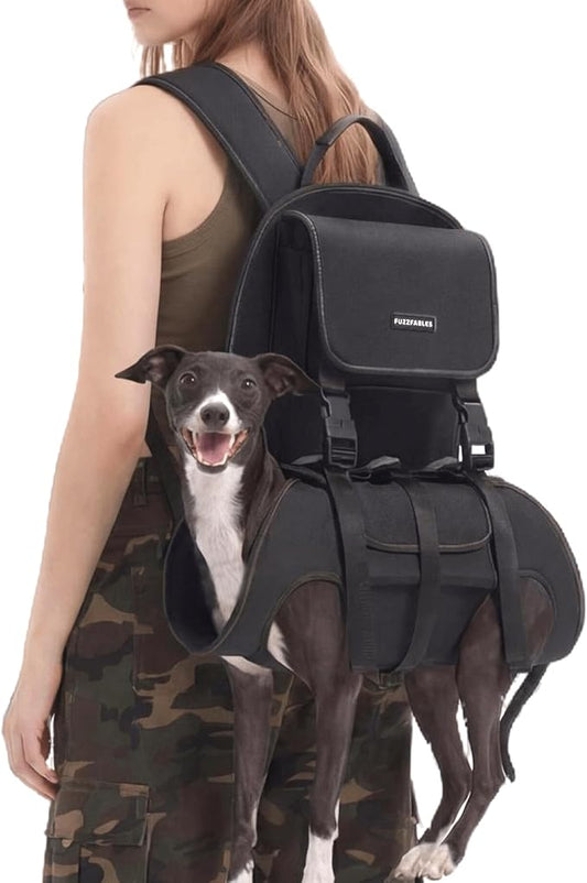 Dog Backpack Carrier(18-30lbs), Pet Lift Carrier for Medium to Large Dogs, Breathable Mesh Comfortable Adjustable Straps,Lightweight Travel Backpack for Pet Disabled, Injuries, Hiking