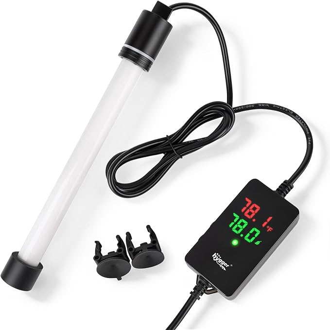 hygger ECO Precise Aquarium Submersible Heater, 500W for 55-100 Gallon Fish Tank Heater with Digital Display Adjustable Controller for Saltwater Freshwater
