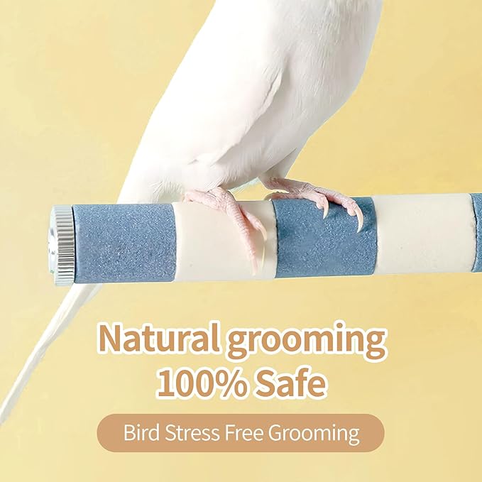 AOTU Bird Perch for Cage, 7.9” x 1” Rough-Surfaced Grinding Stone – Durable Beak & Claw Trimming Accessory for Conure, Cockatiel & Parrot, Non-Toxic Long-Lasting Bird Cage Accessory