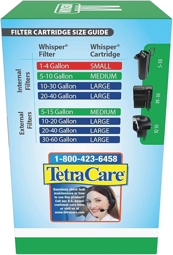 Tetra Whisper Bio-Bag Medium Filter Cartridges for Aquariums, 3 Count, Ready to Use, Fits Tetra Whisper Fish Tank Filters 5-10 Gal, PF-10, IQ 10