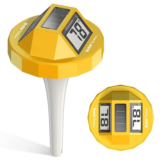 Pool Thermometer Swimming Floating | Digital Water Thermometer Sensor | Solar Powered | Easy Read | Anti-Fog, for Hot Tub, Spa & Ice Bath