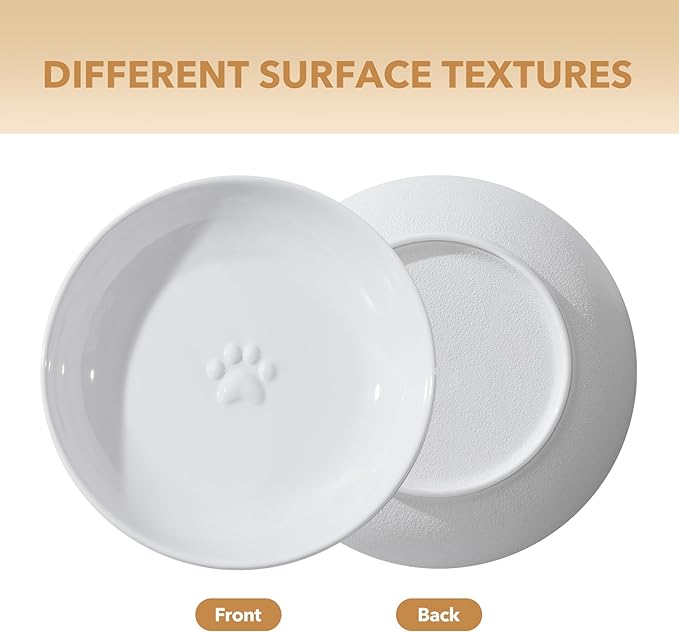 Havniva 5.7'' Ceramic Wide Whisker Friendly Cat Dishes, Set of 3 Ceramic Cat Bowls, Indoor Kitten Feeding Food& Water Dish to Prevent Whisker Fatigue(3 Pcs)