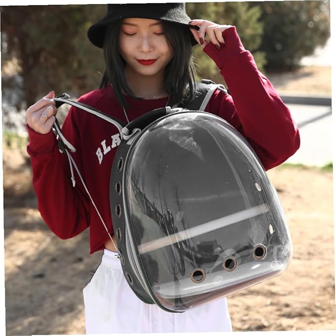 Portable Pet Backpack Breathable Parrot Carrier Inner Wooden Bar for Outdoor Travel and Comfort