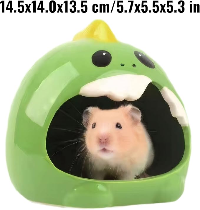 Ceramic Pet Nest for Small Animals - Hamster Ceramic House with Smooth Interior, Enclosed Hideout for Comfortable Shelter and Ventilation