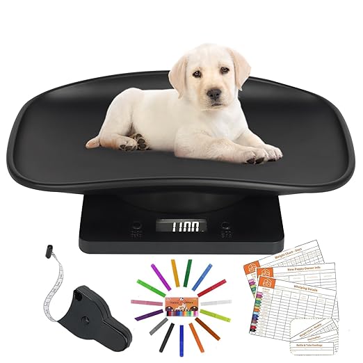 Puppy Scale for Weighing, Mini Dog Cat Scale, Portable Pet Scale for Newborn Small Animals, Baby Puppies Kittens Weight Scale, Multifunctional Digital Scale with Collars Cards Tape