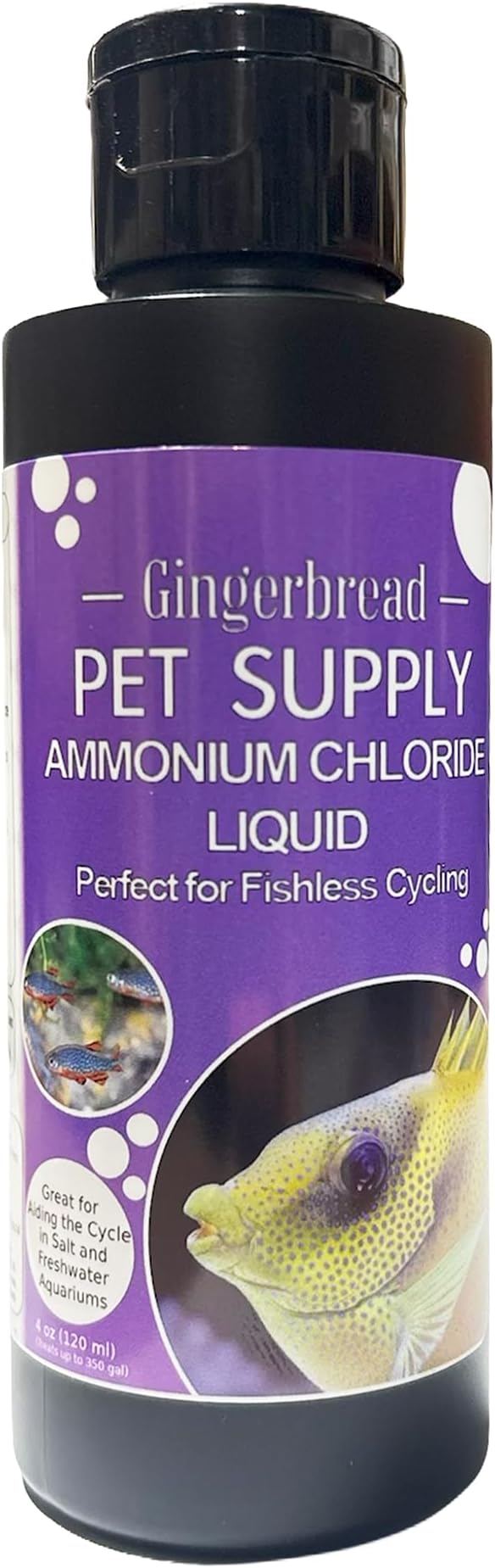 Ammonium Chloride for Fishless Aquarium Cycling - 4 oz