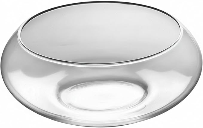 Lotus Bowl Planter - Clear Glass Hydroponic Planter for Plants and Fish, 15cm/5.9" Desktop Ecosystem Vase for Water Lilies, Succulents, and Aquatic Decor..