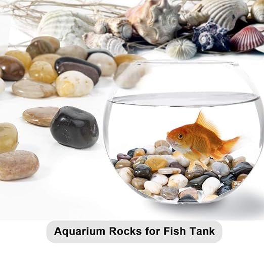Pebbles Polished Gravel Natural River Rocks Ornamental Pebbles Garden Landscaping Stones Small Decorative Rocks for Fountain Aquarium Plants Vases Landscaping (Mixed Color, 5 LB)