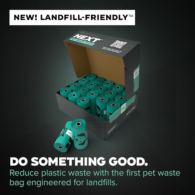 Doggy Do Good Landfill-Friendly Poop Bags | Dog Waste Bags Made with 50% Recycled Plastic + 15% Biobased Material | Unscented, Thick, Leak-Proof, Easy Open | Standard Size | 60 Count
