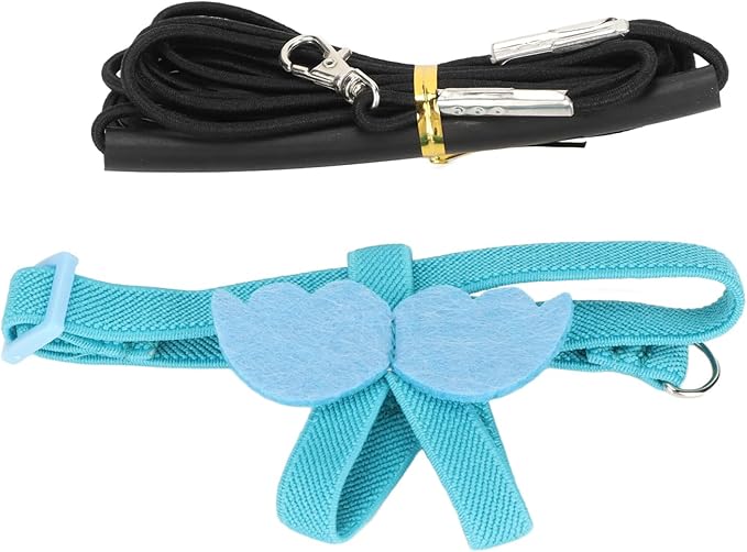 Parrot Bird Harness Leash, Adjustable Parrot Nylon Anti Bite Flying Training Rope, Pet Outdoor Traction Lead, Bird Parrot Flight Suit with Leash for Parakeets Cockatiels Conures Budgies(M-Blue)
