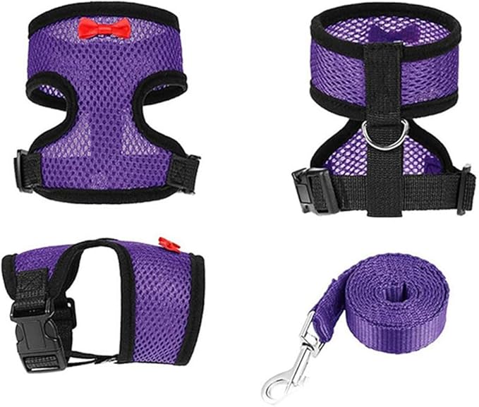 Chicken Harness and Leash Set Adjustable Mesh Breathable Duck Training Harness Pets Leashs for Goose Hen Rooster Parrots Dog Kitten, Red S