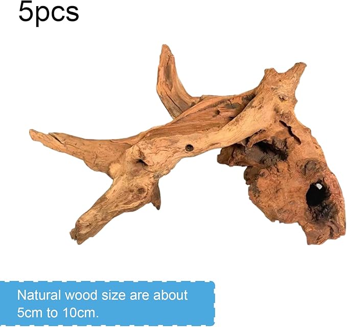 Aquarium Driftwood Natural Aquarium Decoration Tree Trunk with Rockery View Driftwood Landscaping Decoration Dead Wood Root Decor Hideouts (Random Shape) 5-10cm