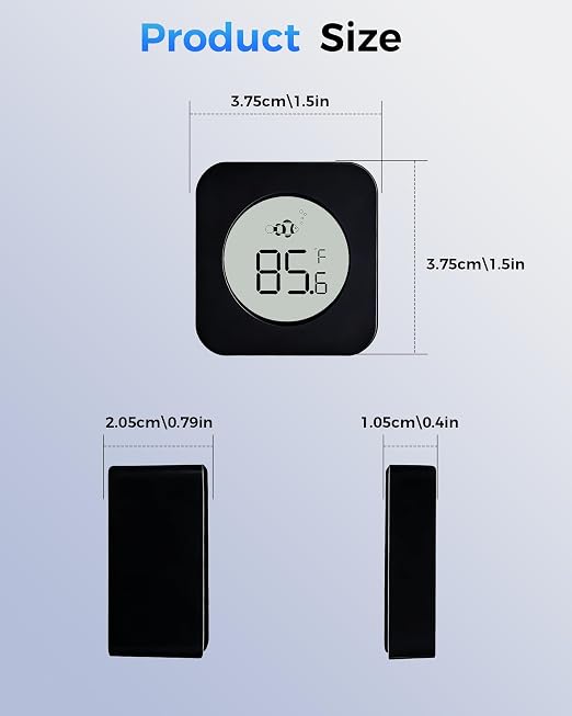 Aquarium Magnetic Cleaner with Thermometer 2 in 1 Fish Nano Tank Glass Cleaner Tool Algae Scrapers Mini Magnet Brush Only for Glass Tank (Up to 20 Gallons)