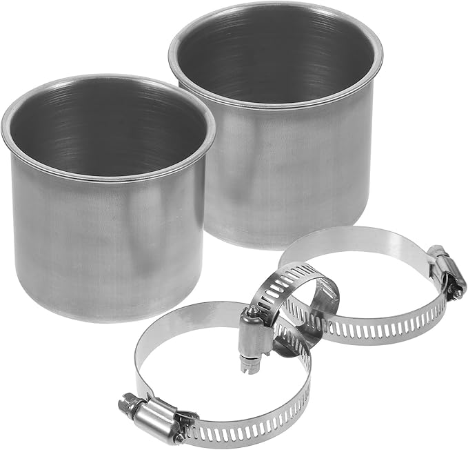 Bird Water Feeder Dishes Bird Bowl for Cage Coop Cups Parrot Food Hanging Pet Animal Stainless Steel Birdcage Bowls Feeding Perches Play Stand with Clamp 15x6. 5cm