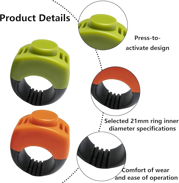 The Set of Easy Clicking Finger Ring Dog Training Clicker for Dogs Cats Horses traing Allowing Effective Versatile Training (3pcs Grey+Green+Orange)
