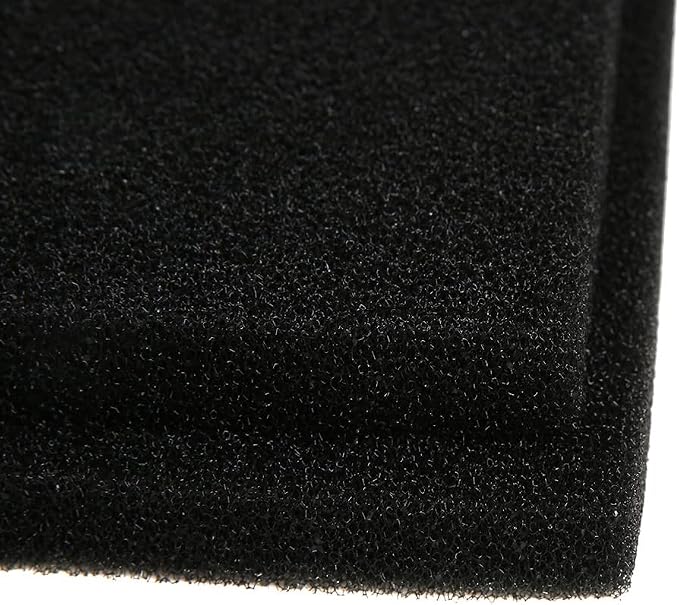 Aquarium Filter Foam Sponges Pad, 2 Pieces, 9x9x1 Inch | Fish Tank Bio Sponge Coarse Sheet Filter Media Pad, Cut-to-Size Foam for Pet Filters
