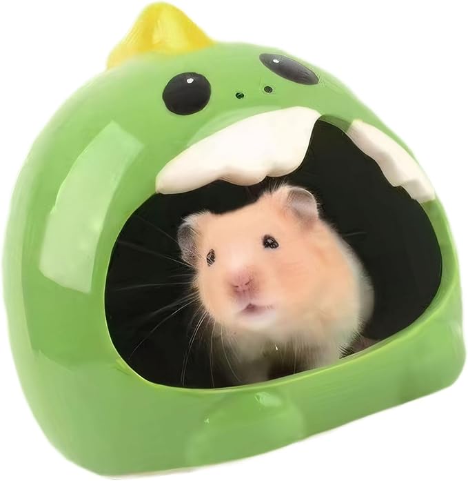 Ceramic Pet Nest for Small Animals - Hamster Ceramic House with Smooth Interior, Enclosed Hideout for Comfortable Shelter and Ventilation